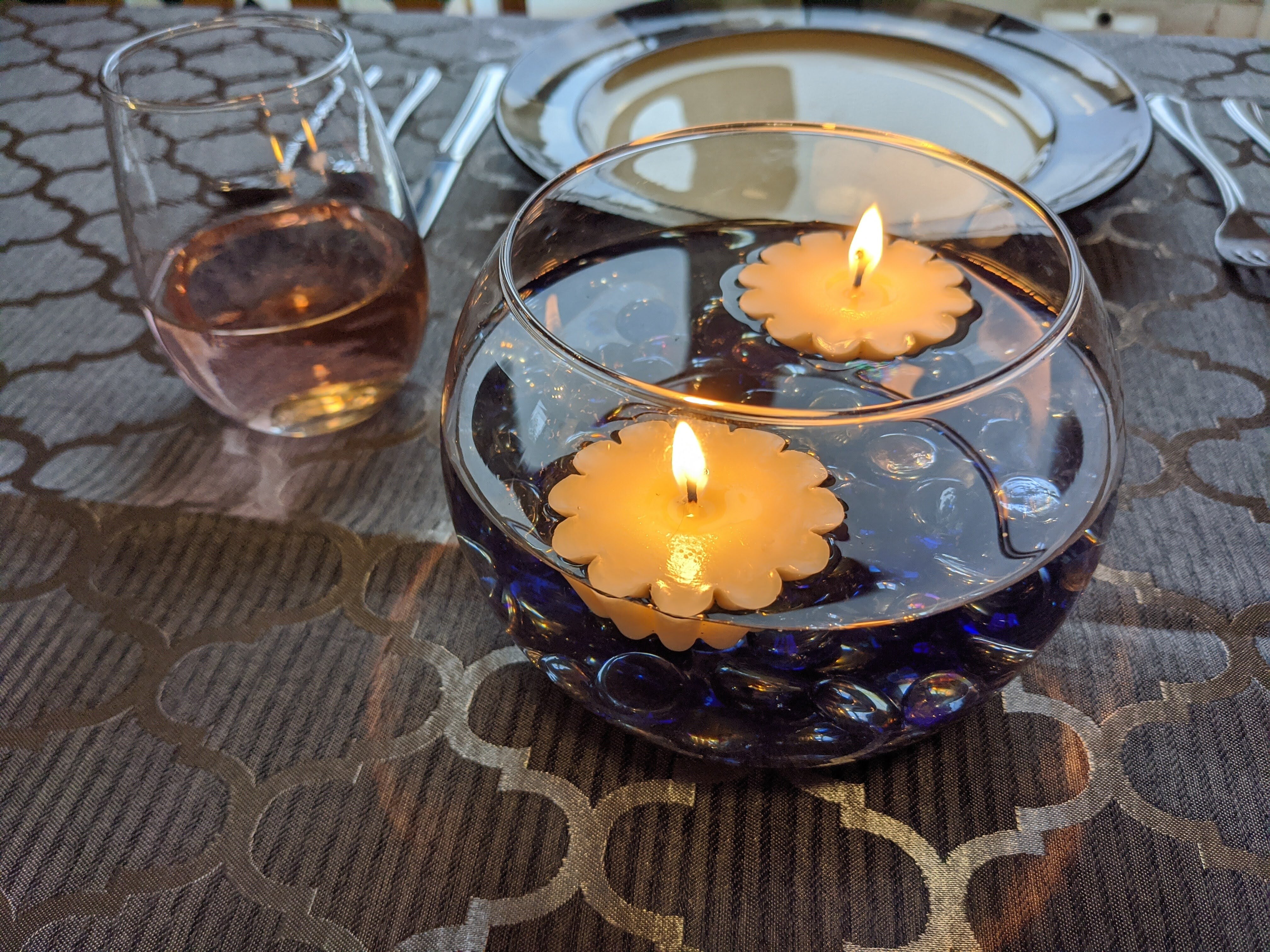 Trio de bougies flottantes